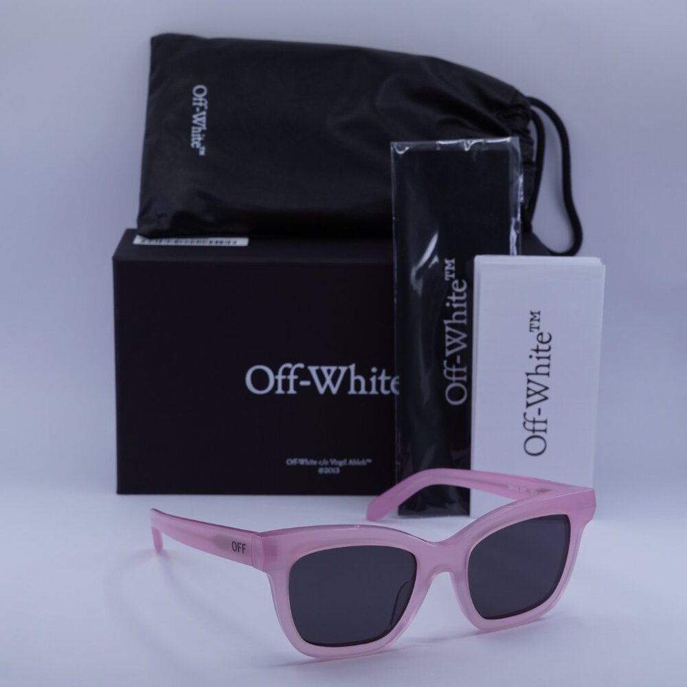 Off-White OERI143 LINCOLN 3007 Square Sunglasses – Pink/Dark Grey